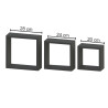 Repisa Flotantes 3 Cubos 28-24-20cm  Negro - Brasforma