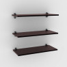 KIT 3 REPISAS FlOTANTES  + SOPORTES 60X30 CAFE BRASFORMA