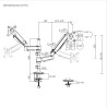 Soporte para 2 monitores en Poste 17" a 32" 18kg - SBRM728 - Brasforma