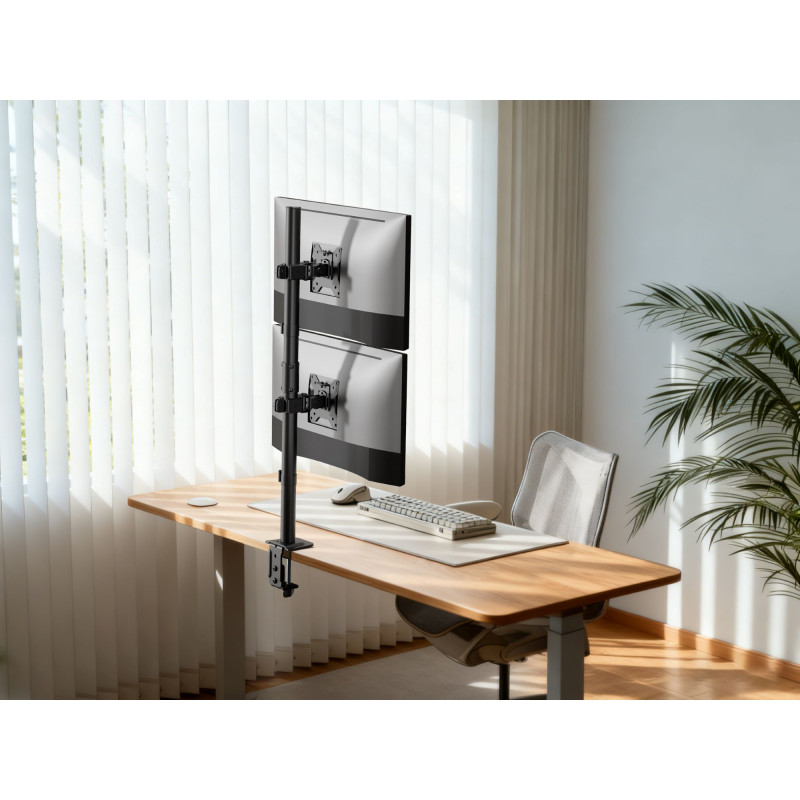 Soporte para 2 monitores 17" a 32" en Vertical  20kg  360° - BM725 Brasforma