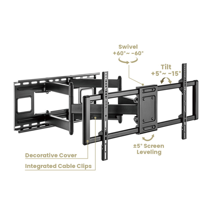 Soporte Doble Brazo de 70cm para TV de Alta carga 43" ~ 95" 120kg   SBRP486