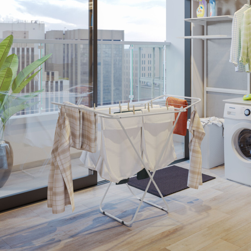 Tendedero De Piso Plegable 140x56cm 13kg  Blanco Brasforma