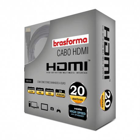 CABLE HDMI  2.0.V   4K - 3D Ready -  20 Metros