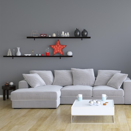 Repisa + Soporte  NEGRO  90×30X1,5 cm.  MDP - KIT
