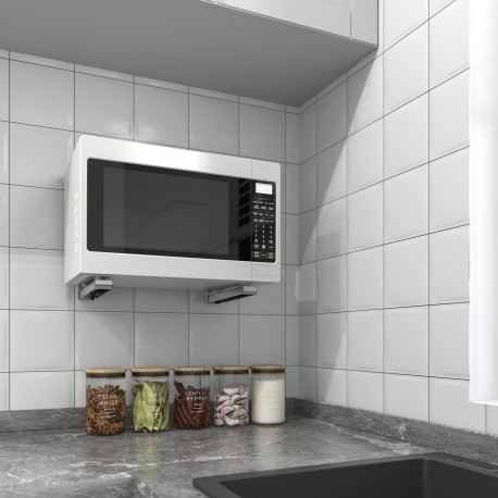 Soporte Plegable Para Microondas - Negro, Ajustable En Altura, Ahorra Espacio En Cocinas Pequeñas - Fácil De Montar Y Seguro